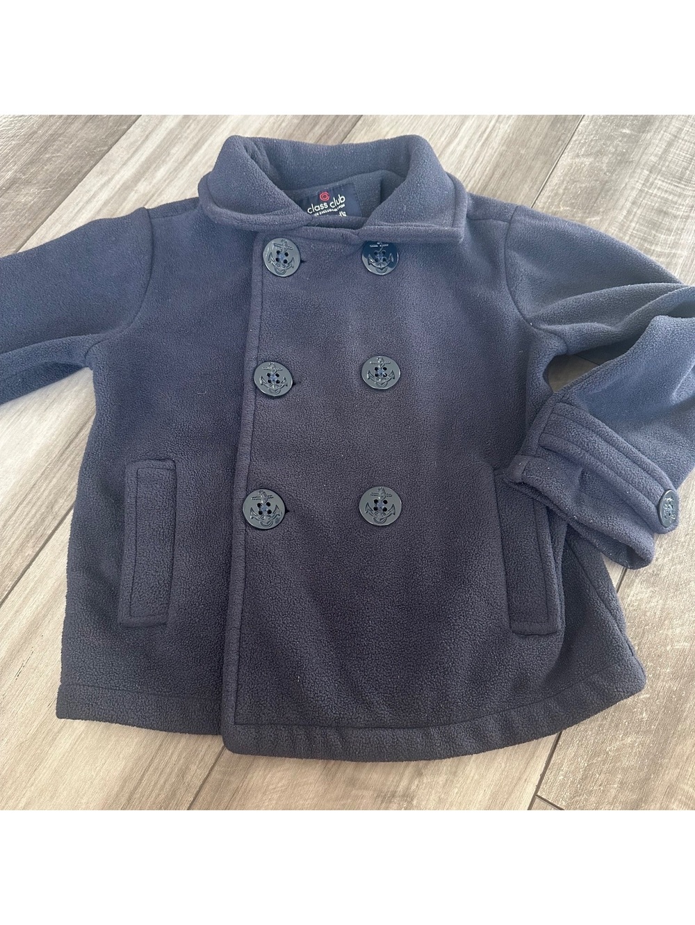 Class Club Dillards Navy Peacoat Style Fleece Coat Classic Girls 4/5T